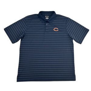 Chicago Bears‎ Shirt Men's XL Blue Stripes NFL Team Apparel Short Sleeve Polo